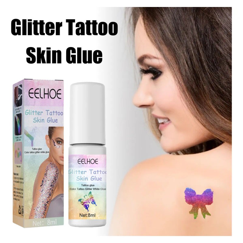 Pegamento De 8 Ml Para Tatuajes Con Purpurina, Botella De