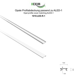 HEXIM LED Drywall Profile Aluminium Flush-Mounted Profile LED Profile (Opal Cover Suitable for ALED-1) Drywall Strip Installation Profile Rail Ceiling Wall Drywall Rail