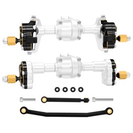 OGRC for FCX24 Portal Axles Front Rear Axles Set with Brass Portal Cover Steering Block for FMS FCX24 Power Wagon Smasher Lemur K5 Blazer FCX18 LC80 Upgrade Parts
