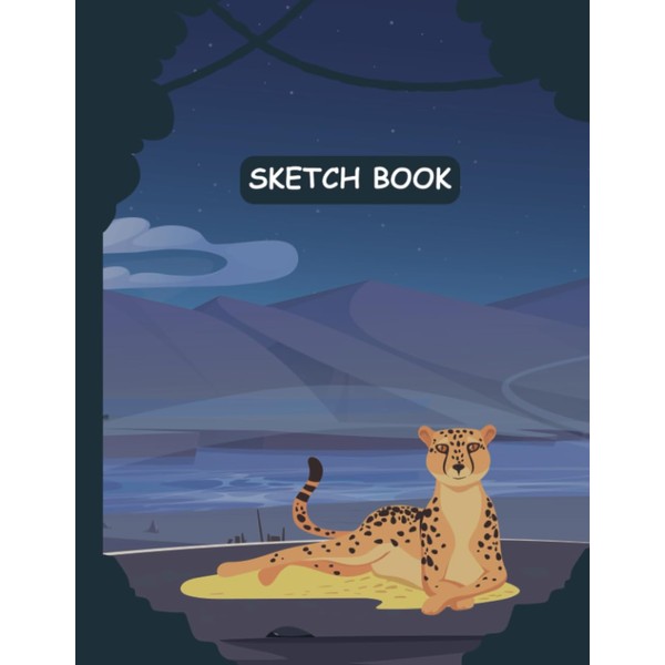 Cheetah Sketchbook: Large Notebook for Drawing, Doodling or Sketching and