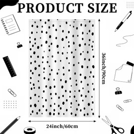 Chumia 6 Pcs Black Polka Dot School Classroom Curtains Reading Corner Decor Back to School Reading Calming Corner Decor for Teaching and Playroom Bedroom 36" x 24"