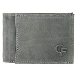 CF CATTERFELD Men's Genuine Leather Wallet with RFID Protection, gray, Minimalist