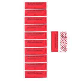 RLSYM 100Pcs Tamper Evident Security Labels 1x3 inch Spanish Warning Red Complete Transfer Tamper Proof Stickers Safety Torn up Invalid Seals Tape (Red)