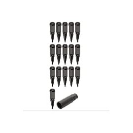 Tusk Spike Tapered Lug Nut Kit with Spike Lug Nut Key 12 mm x 1.50 Thread Pitch – 20 Pack Black – Hardened Steel Lug Nuts and Key Included - Compatible with Polaris RZR Can-Am Maverick