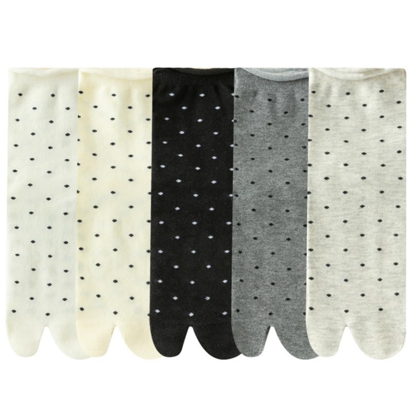 Qzkouma FZDD-75 Women's 2 Toe Socks, 3 Pairs Set, Cotton