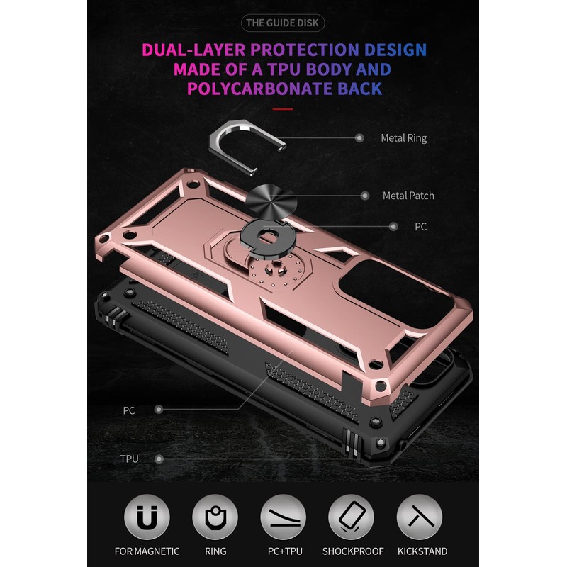 SKTGSLAMY for Moto Edge 2021 Case, with Screen Protector,[Military Grade]