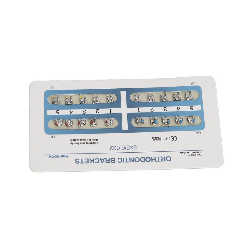 10 Sheets Teeth Brackets Mini Roth Bracket 0.022in 3 Hooks