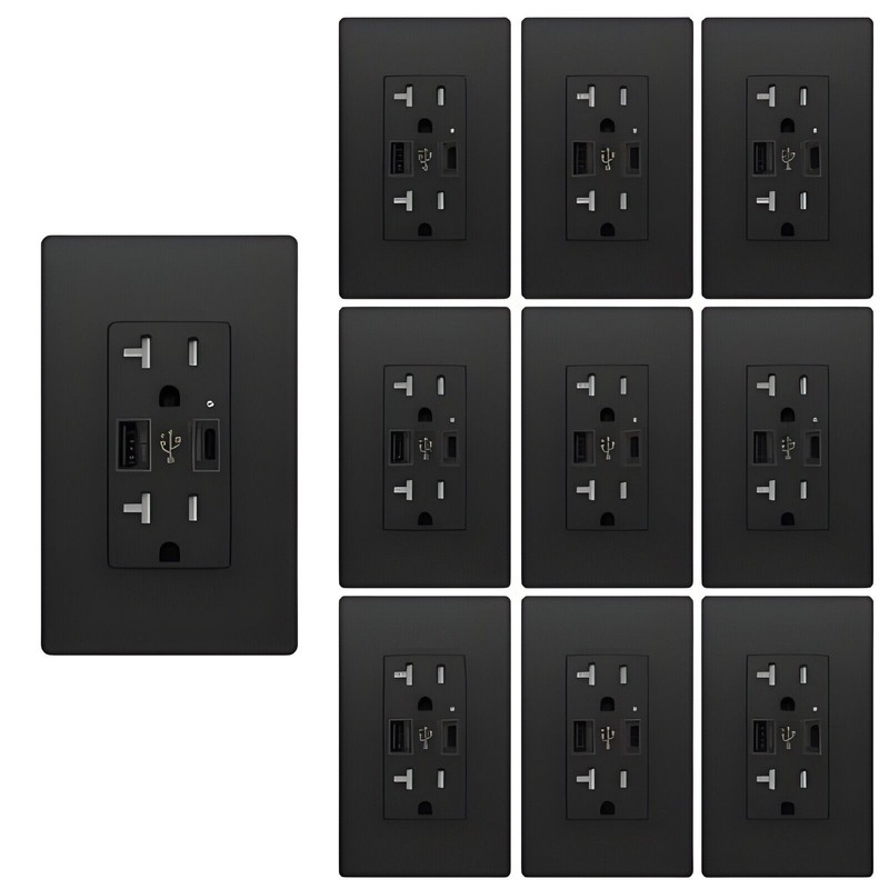 maxbright 10 Pack Outlet With USB C & A, 4.8A
