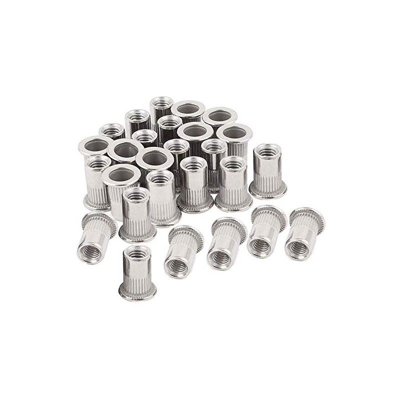 40pcs M6 Rivet Nuts Stainless Steel Threaded Rivet Insert Nuts