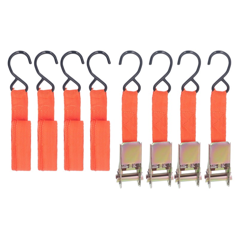 4Pcs Ratchet Tie Down Straps Motorcycle Car Buckle Set 15in