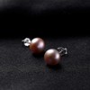 VIKI LYNN Pearl Earrings for Women 7-8mm Purple Freshwater Cultured