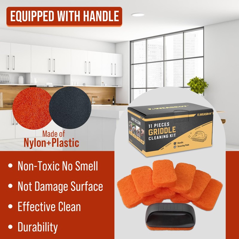6-Piece Griddle Cleaning Kit for Blackstone, Flat Top Grill Cleaning