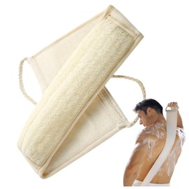YUNKWONG Natural Loofah Sponge, Exfoliating Body Scrubber for Men Women, Loofah with Handle, Exfoliating Back Scrubber for Shower Set, Deeply Clean & Invigorate Your Skin (1 pcs in Box)