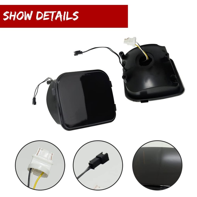 KENRTIR Smoked Lens Switchback White/Amber Sequential LED Lamp Compatible with