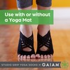gaiam womens Studio Yoga Socks, Black/Grey, Small-Medium US