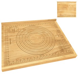 Montex Pastry Board with Measurement 24'' x 20", Wooden Kneading Board, Pastry Board for Rolling Dough, Pastry Baking Board with Counter Lip