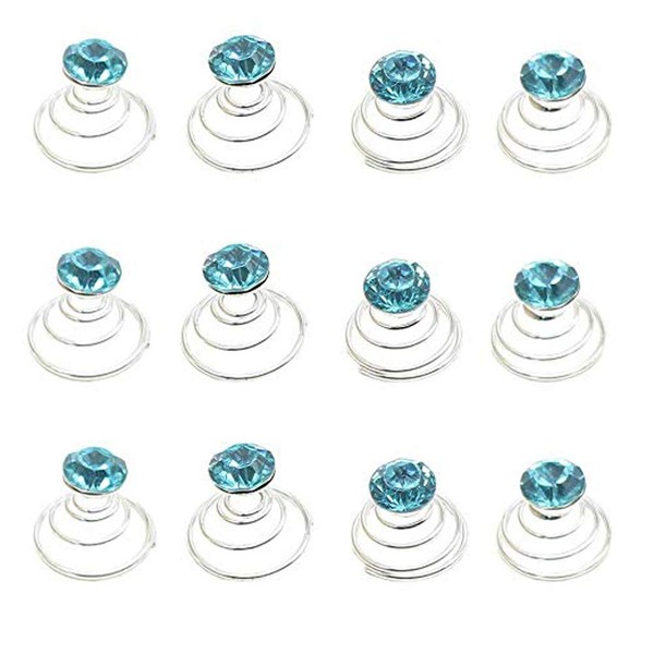 canjoyn 24 Pcs Bridal Gem Spin Hair Pins Swirl Hair