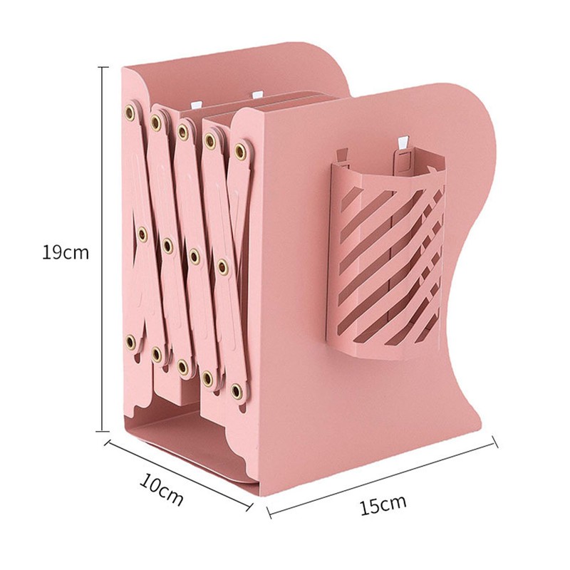 Expandable Desktop Metal Bookshelf Multifunctional Bookcase Book Holder for Shelf