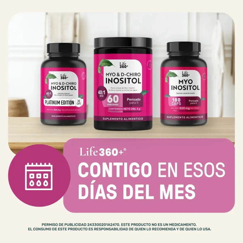Inositol Platinum Myo Chiro Ratio 360 Cápsulas Life360