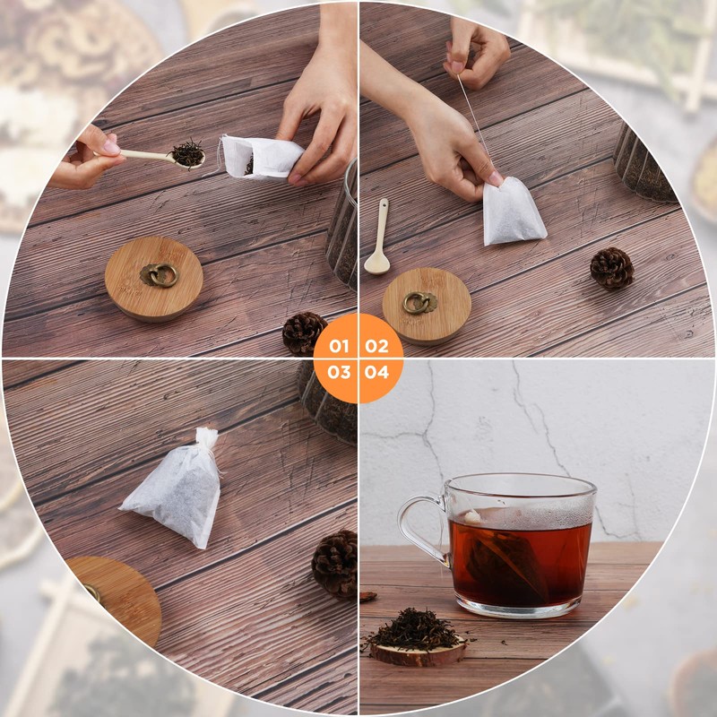 Simpeak 200 Pcs Tea Bags Tea Packs with String Disposable