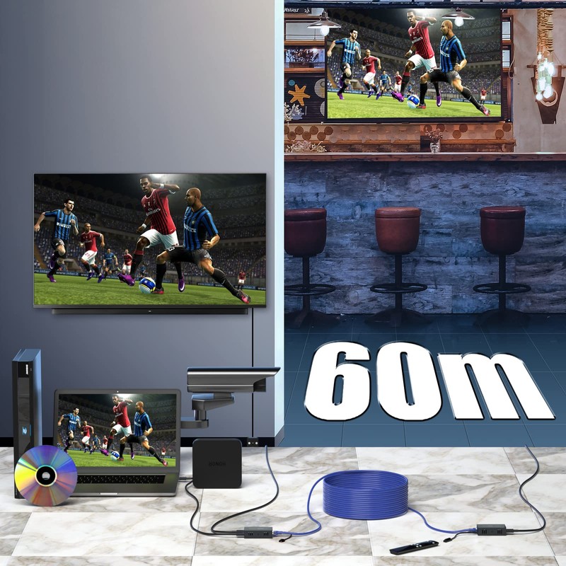 4K HDMI Extender, Ultra HD 4K@60Hz Over Cat5e/6 Up to