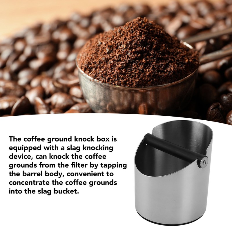 Coffee Knock Box Round Stainless Steel Coffee Machine Knock Box