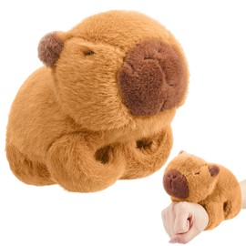 AFPYC Capibara Pulseras Slap, Juguete de Peluche de carpincho, Pulseras de bofetadas de Animales de Peluche, Juguete Interactivo de carpincho de Peluche, Regalo de muñeca (Marrón Claro)
