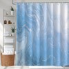Abstract Marble Shower Curtain, Light Blue Pattern Modern Shower Curtains