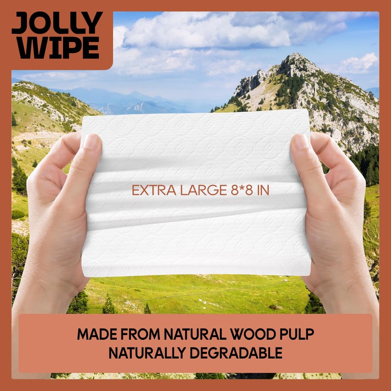 JOLLY WIPE Wet Wipes Flushable, Extra-Large Flushable Wipes for Adults,