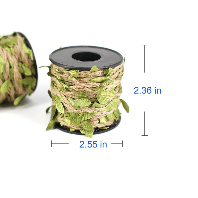 SPDTECH Burlap Leaf Ribbon 33 Feet 2PCS Natural Jute Twine