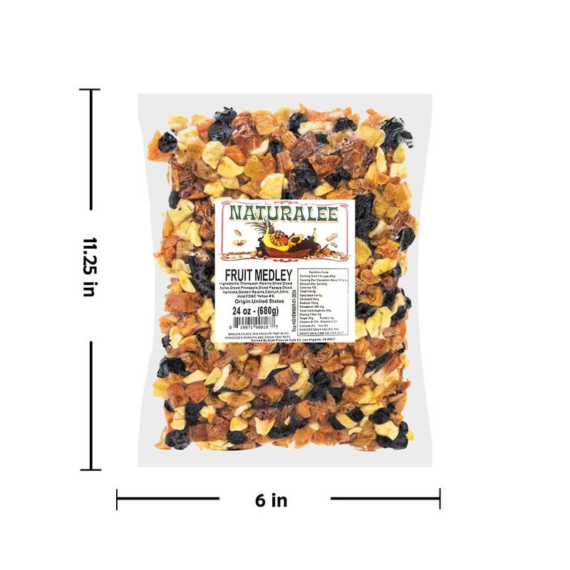 Naturalee Dried Fruit Medley 24 oz - Healthy Snack -