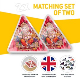 2 x Triangle Stickers 10 cm - Hindu Lord Ganesha Indian India Fun Decals for Laptops,Tablets,Luggage,Scrap Booking,Fridges #21688