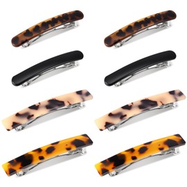6 PCS French Hair Clip 7cm/3" Barrette Tortoise Shell Acetate French Barrettes Hair Clips Delicate Accessories Colorful Hair Slides Barrette Clips for Girls and Women