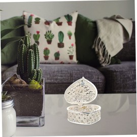 SHOWERORO Beautiful Silver Jewelry Box Decorative Earring Case Heart-shaped Necklace Storage Elegant Bracelet Box Home Decor