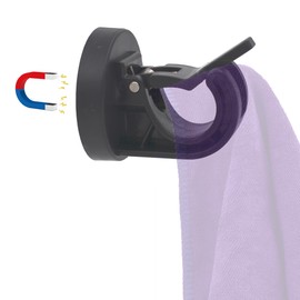 YYST Magnetic Towel Holder Towel Rack Towel Hook Hanger for Door, Refrigerator, Kitchen Stove, Oven, Dishwasher, Laundry Washing Machine- Kitten Proof (1, Black)