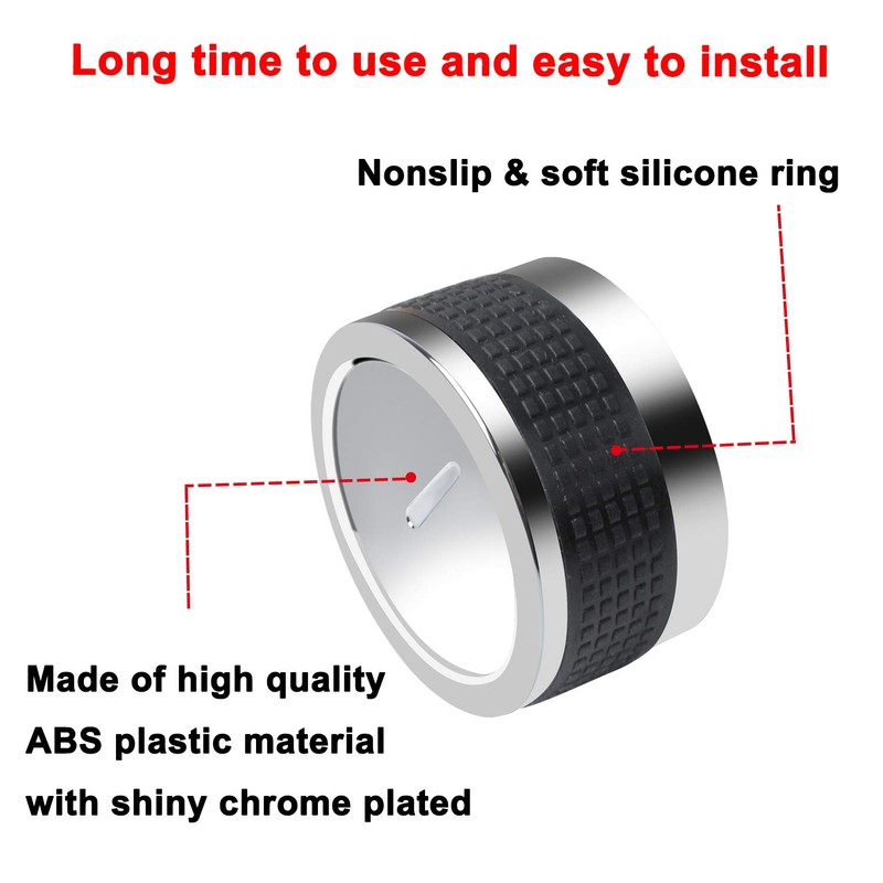 Gas Grill Knobs, Grill Control Knob Replacement Chrome Plated Plastic