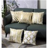 ZLINA Home Decorative Set of 4 Throw Pillow Covers Gold