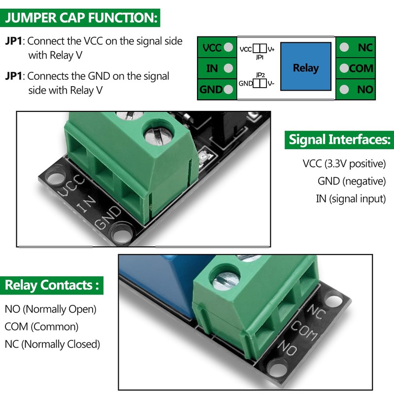 Hoembpn 5 Pcs 3V Relay Module Power Switching Board 1