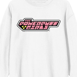 Bioworld Powerpuff Girls Team Bubbles Crew Neck Long Sleeve White Adult Sweatshirt