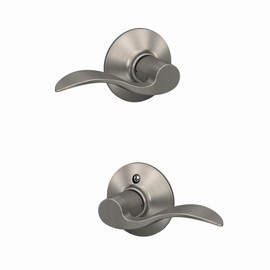 Schlage F10 ACC 619 Accent Door Lever, Hall & Closet Passage Lock, Satin Nickel