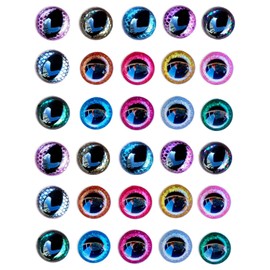 TPZORJX Pack of 30 safety eyes for crochet animals, doll eyes, glittering plastic safety eyes, round eyes for crafts, doll eyes with washers, stuffed animal eyes for DIY crafts, 16 mm