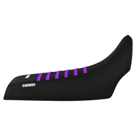 Yamaha 1987 - 2006 YAMAHA Banshee Gripper SEAT COVER All Black w/ Purple Ribs #112