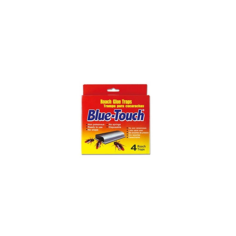 Blue Touch Roach Glue Traps, Non-Toxic and Pesticide Free (16-Traps,4-Pack)