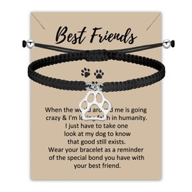 CENWA Paw Print Bracelet Dog Mom Jewelry Dog Lover Bracelet Pet Bracelet Gift for Mom, 1.7, alloy