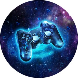 Gaming Chair Mat for Hardwood Floor Anti-Slip Round Office Chair Mat for Carpet Computer Chair Mat for Office Gaming Room (Round 47", Gaming 01)