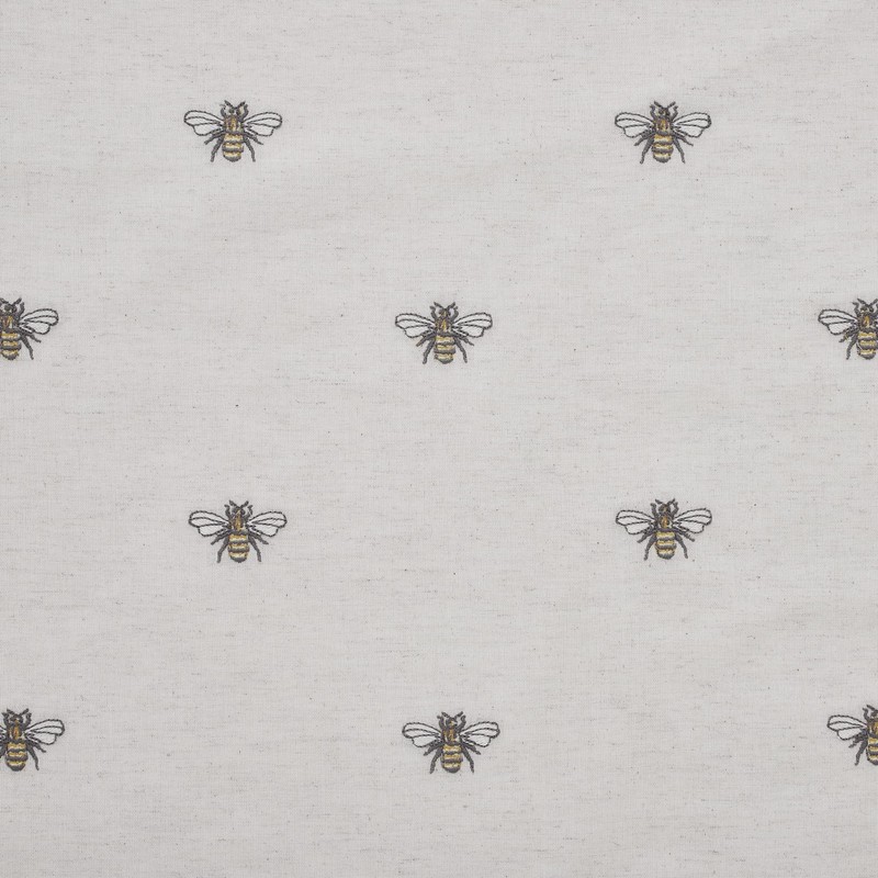 VHC Brands Embroidered Bee, Farmhouse Table Runner, Ruffled, Rectangle, Yellow