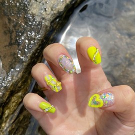 MunNail Neon Bling Heart - Round / MunNail 네온블링하트 - 라운드
