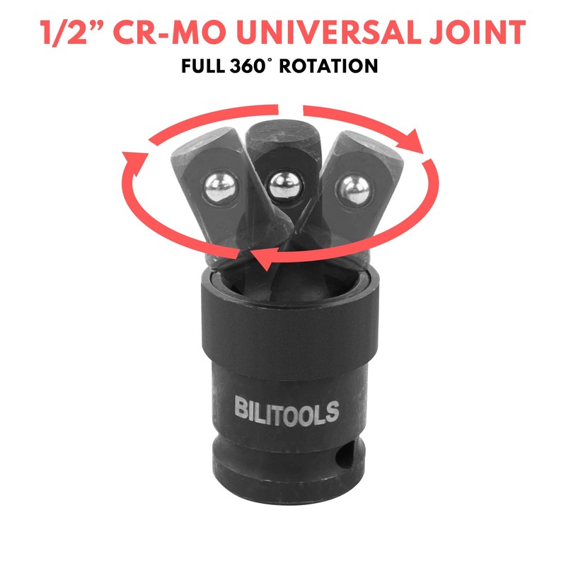 BILITOOLS Socket Adapter Set 17 Piece includes Reducer, Universal Joint