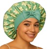 Silk Hair Bonnet with Strap for Sleeping, Double-Layer Satin Sleep