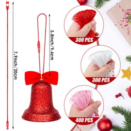 1000 Pcs Valentine's Day Ornament Precut Cord Hangers with Snap Fastener Polyester Precut Hanging Ropes for Christmas Tree Holiday Party Hanging Decoration Strings (Red, Pink, White)